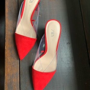 Zara red mule